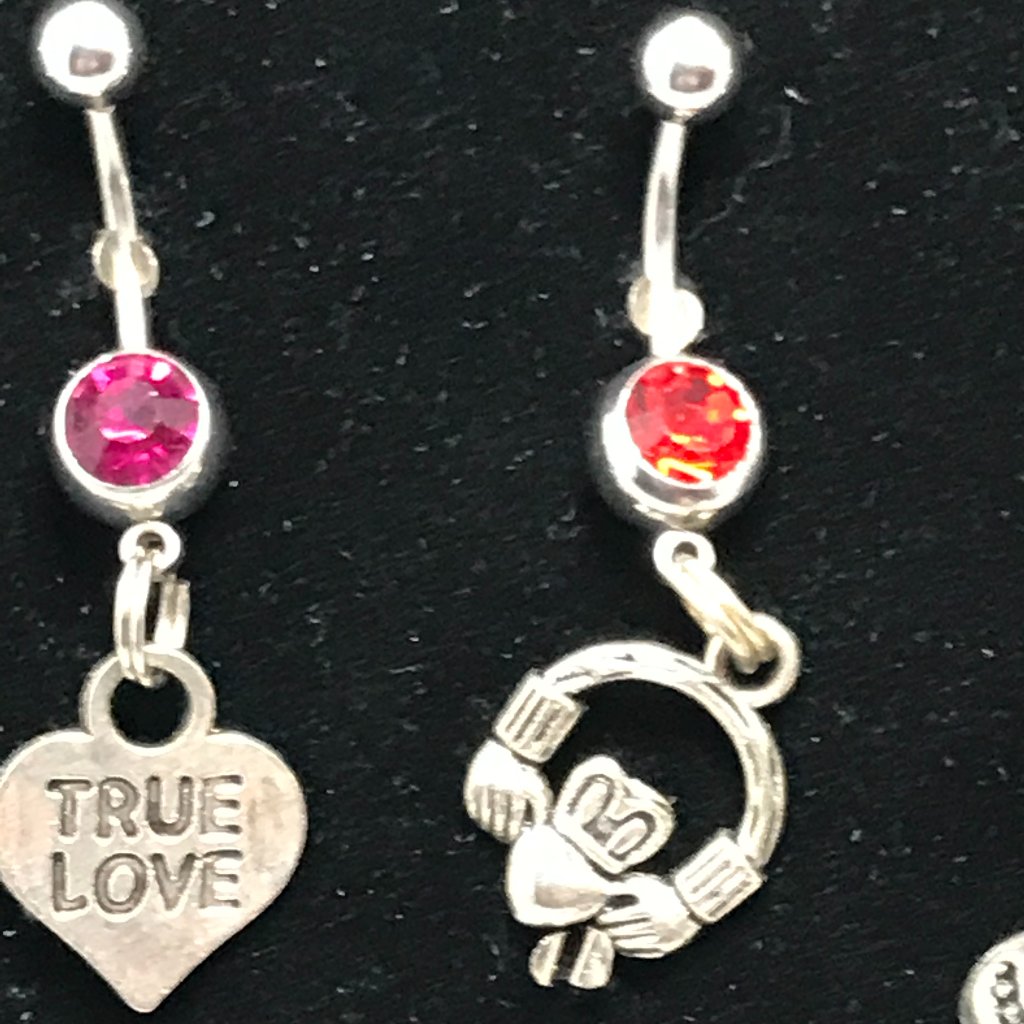 Medium Heart Dangle Belly Rings